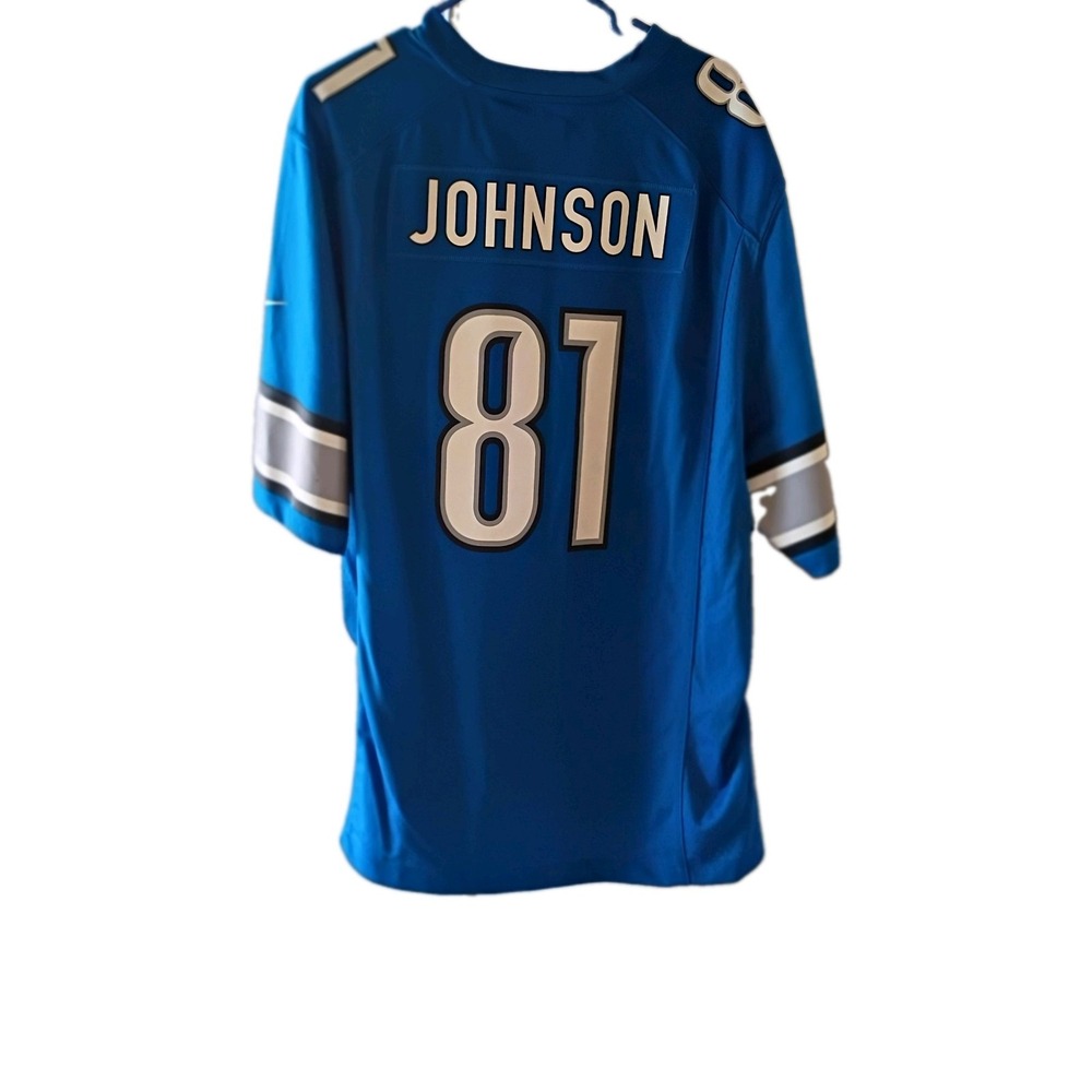 Nike Detroit Lions Calvin Johnson #81 On Field Jersey XL Blue NFL Football